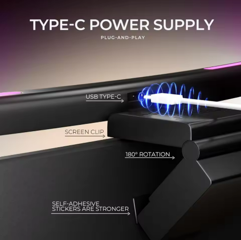 🔹 Lâmpada RGB de Tela com Toque – Luz Ambiente para Setup Gamer