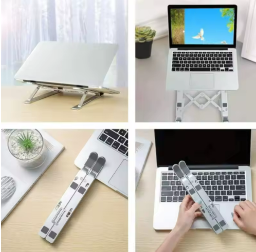 Suporte de Alumínio Reforçado para Notebook – Ajustável e Ideal para Home Office