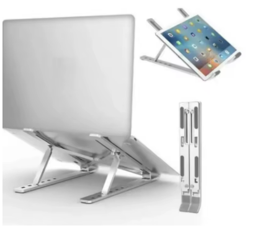 Suporte de Alumínio Reforçado para Notebook – Ajustável e Ideal para Home Office