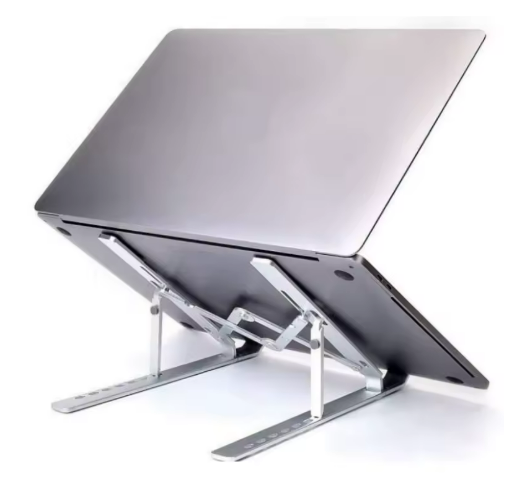 Suporte de Alumínio Reforçado para Notebook – Ajustável e Ideal para Home Office